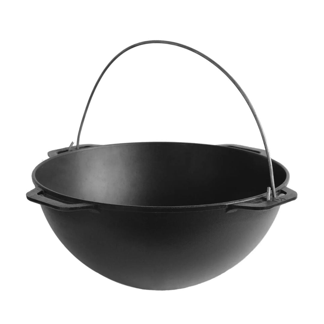 Чугунен казан с дръжка 10л Ø36см с чугунен грил капак - тиган ID:0700