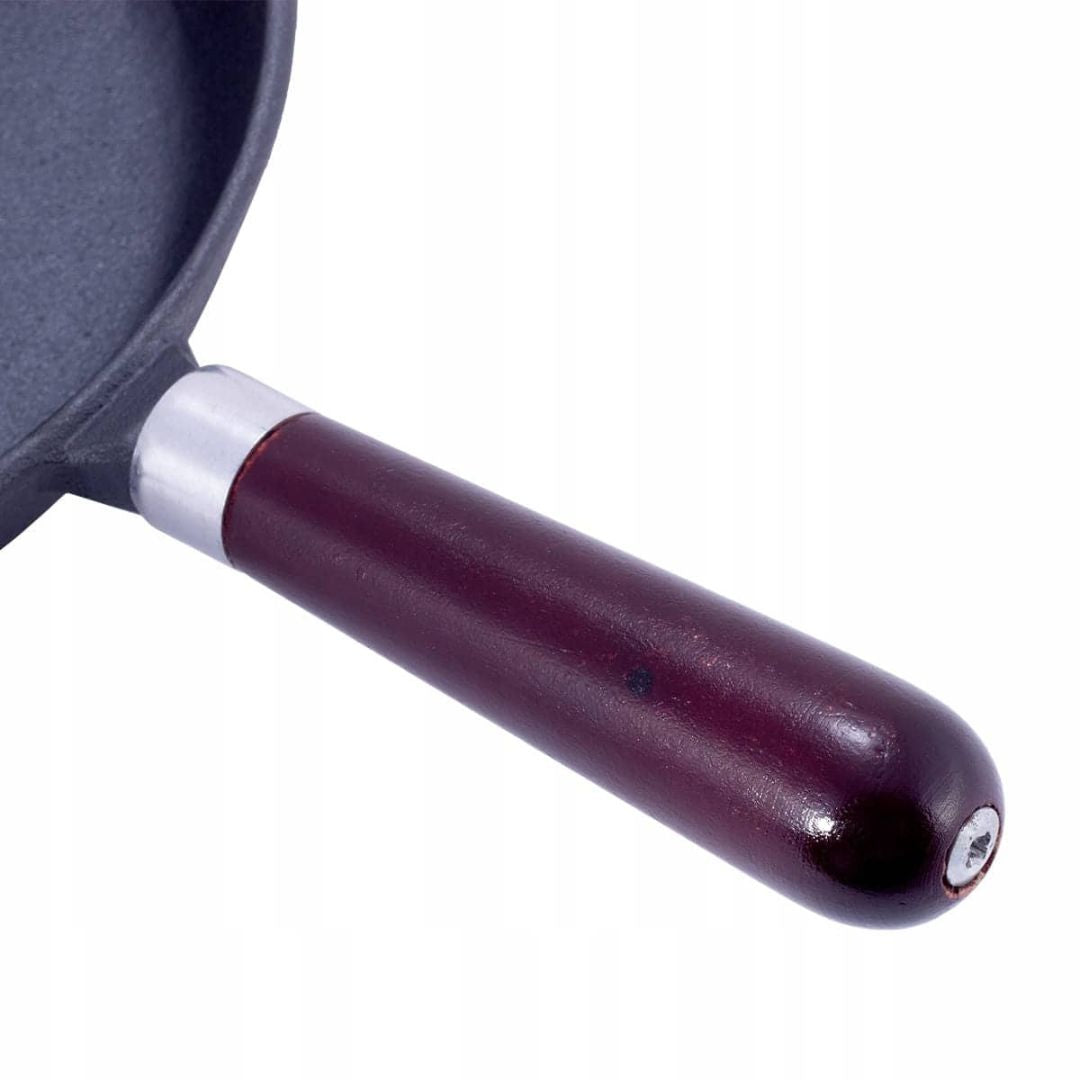 Дълбок тиган, чугунен, 26×5.5 см, с подвижна дръжка ID:0714